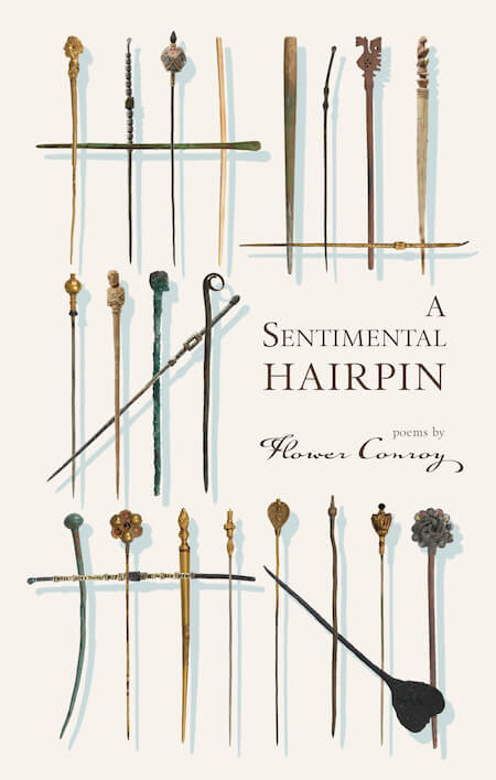 Book cover of A Sentimental Hairpin, featuring 25 hairpins laid out in rows.